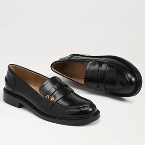 Sam Edelman Colin Slip On Penny Loafer Flats Womens 9.5 Black Chunky Y2K Dressy
